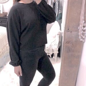 Sundays Two black pullover crop sweatshirt